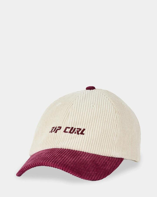 Image of Hats. Product name - Rip Curl Womens Icons Cord Cap Maroon in Maroon colour by brand - Rip Curl