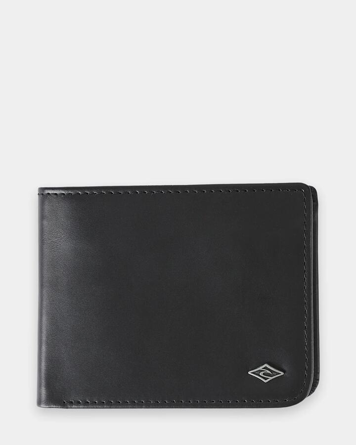 Image of Wallets & Money Clips. Product name - Rip Curl Mens Heritage Diamond 2 In 1 Leather Wallet Black in Black colour by brand - Rip Curl