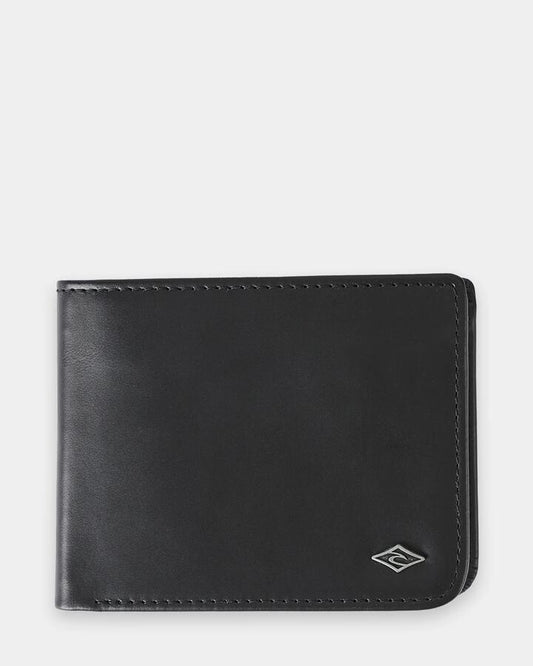Image of Wallets & Money Clips. Product name - Rip Curl Mens Heritage Diamond 2 In 1 Leather Wallet Black in Black colour by brand - Rip Curl