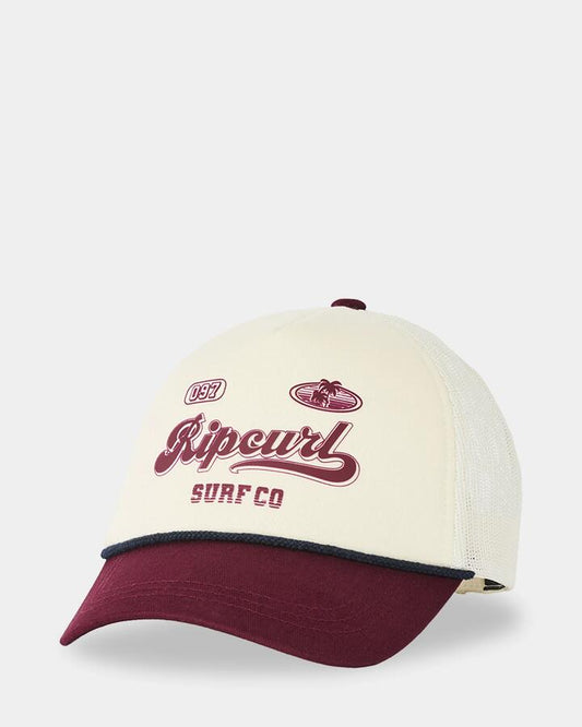 Image of Hats. Product name - Rip Curl Womens Mixed Revival Trucker Cap Dark Plum in Dark Plum colour by brand - Rip Curl