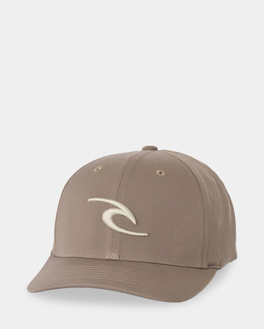 Image of Hats. Product name - Rip Curl Mens Tepan 2.0 Flexfit Cap Walnut in Walnut colour by brand - Rip Curl