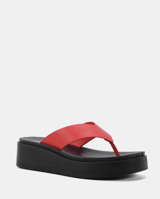 Image of Boots. Product name - Berri Red Wedges in Red colour by brand - Novo