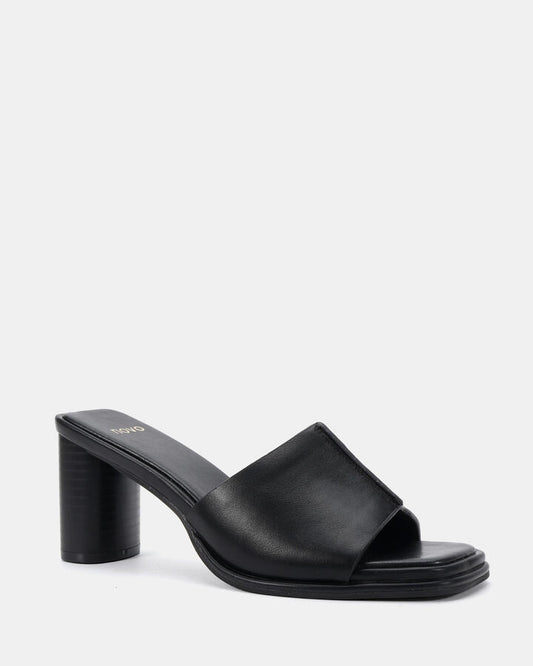 Image of Sandals. Product name - Mandi Black Mules in Black colour by brand - Novo
