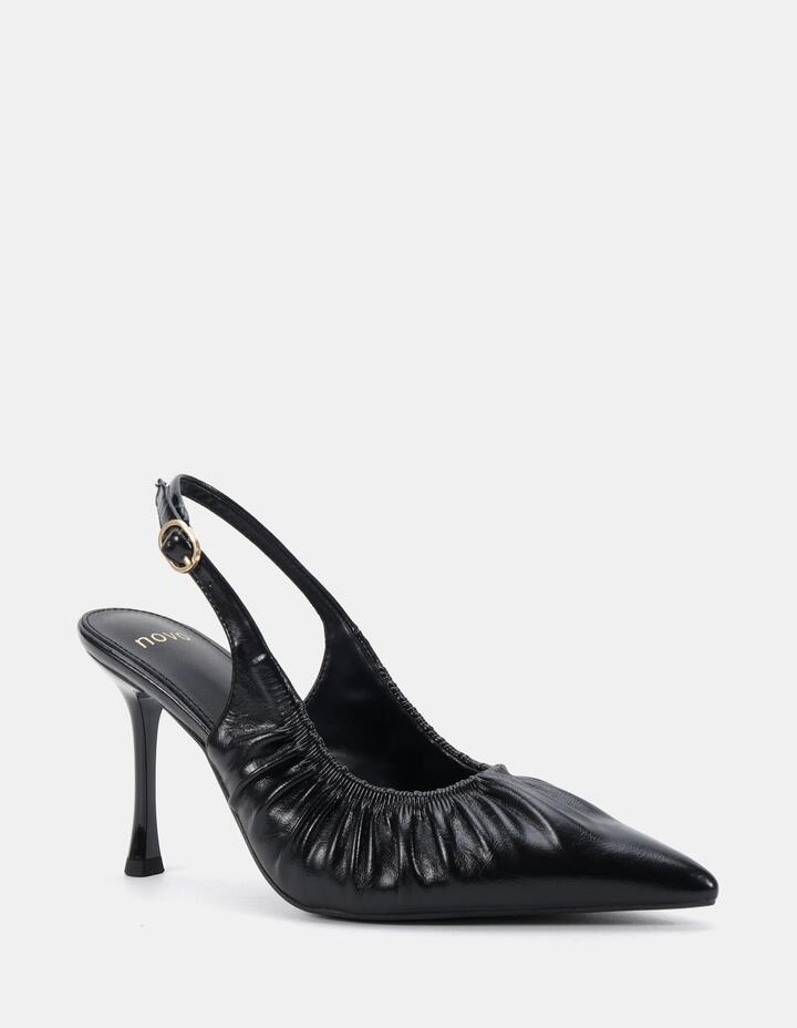 Image of Dresses. Product name - Impure Black Crinkle Pumps in Black Crinkle colour by brand - Novo