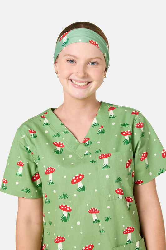 Image of Hair Accessories. Product name - Toadstool Scrub Headband in Green colour by brand - Scrubs With Love