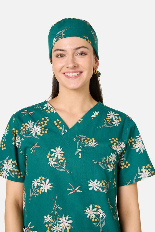 Image of Hats. Product name - Penny Native Scrub Hat in Green colour by brand - Scrubs With Love