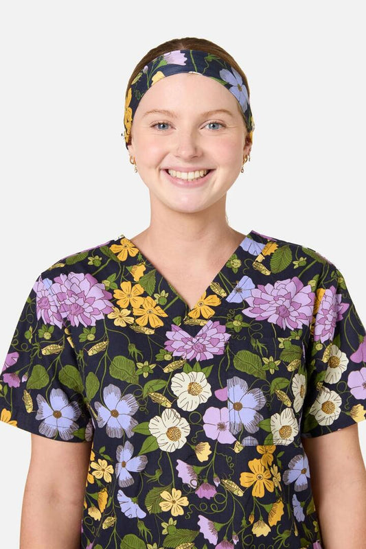 Image of Hair Accessories. Product name - Grasshopper Scrub Headband in Navy colour by brand - Scrubs With Love