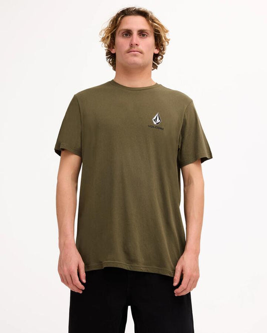 Image of T-Shirts. Product name - Volcom Mens Corp T-Shirt Military in Military colour by brand - Volcom