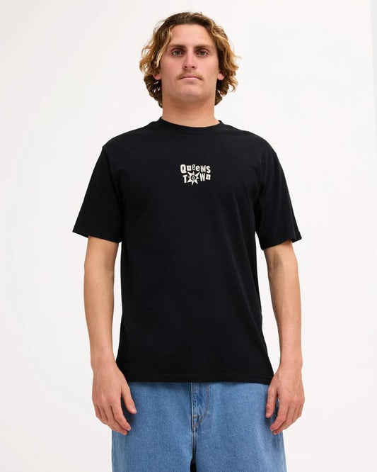 Image of T-Shirts. Product name - Volcom Mens Town T-Shirt Black in Black colour by brand - Volcom