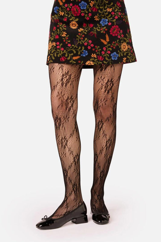 Image of Lingerie. Product name - Rose Fishnet Tights in Black colour by brand - Princess Highway