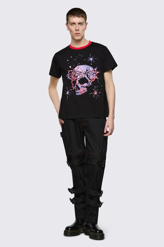 Image of T-Shirts. Product name - Trad Emo Heart Graphic T-Shirt in Black colour by brand - Black Friday