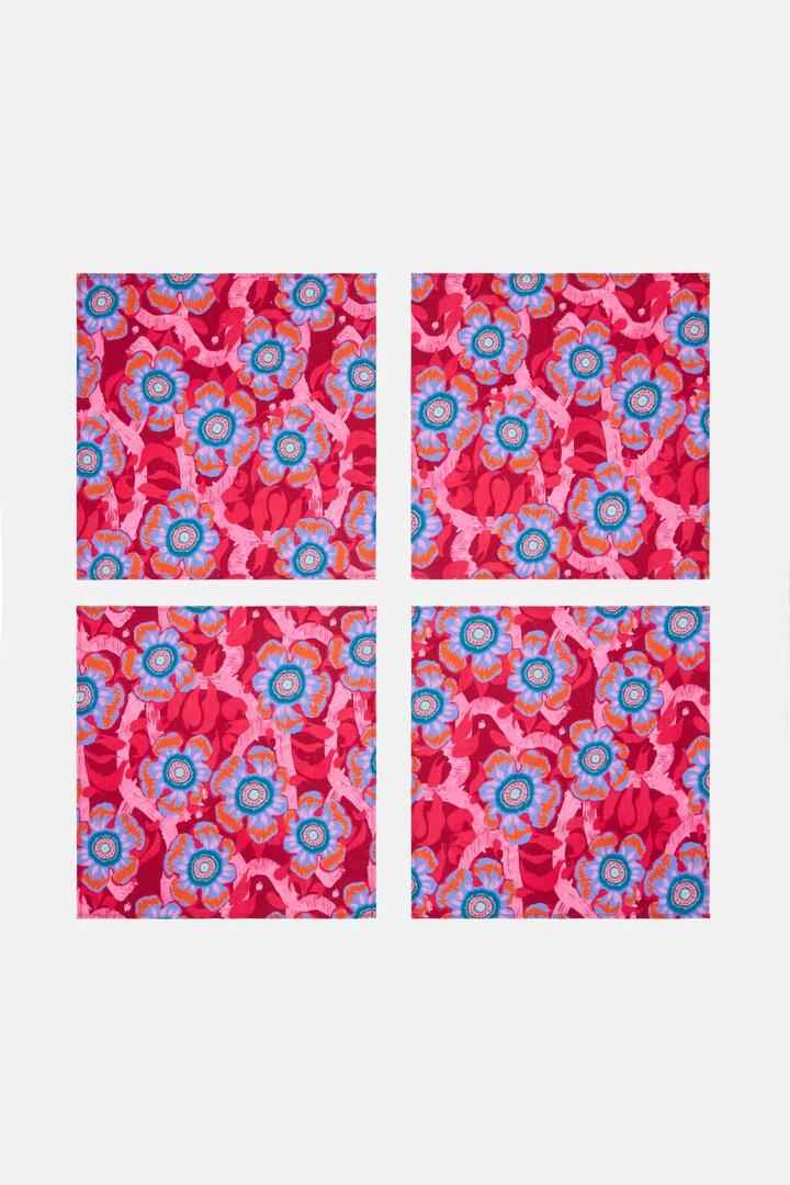 Image of Kitchen & Dining. Product name - Tiger Flower Napkin Set 4 in Print colour by brand - Gorman