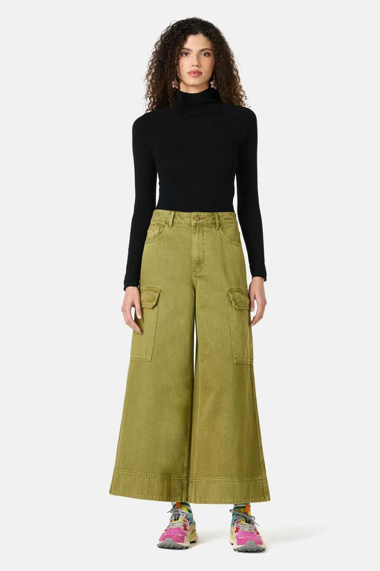 Image of Jeans. Product name - Cargo Denim Jean in Green colour by brand - Gorman