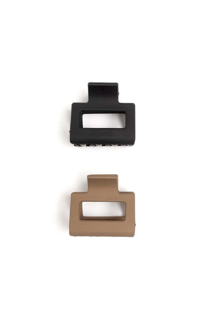 Image of Hair Accessories. Product name - Small Brown Black 2 pc Matte Clip Set in Black colour by brand - Humble + Heart