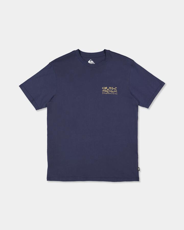Image of T-Shirts. Product name - Quiksilver Mens Home Grown T-Shirt Mood Indigo in Mood Indigo colour by brand - Quiksilver