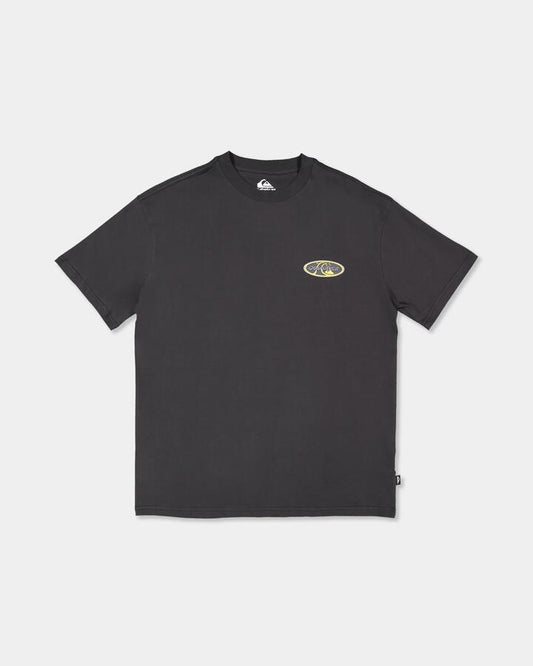 Image of T-Shirts. Product name - Quiksilver Mens Critical Oversized T-Shirt Tarmac in Tarmac colour by brand - Quiksilver