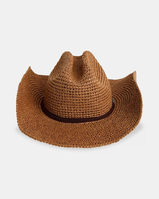 Image of Hats. Product name - Roxy Womens Rider Straw Hat Cinnamon in Cinnamon colour by brand - Roxy