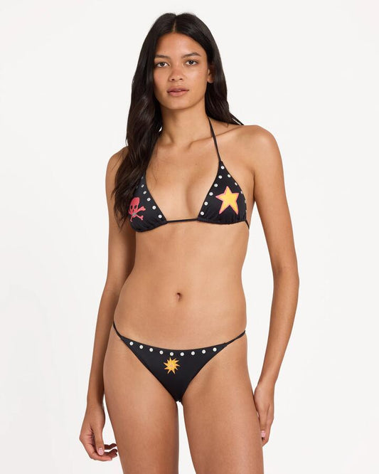 Image of Swimwear. Product name - Rvca Womens Dani Miller Halter Tri Bikini Top Rvca Black in Rvca Black colour by brand - Rvca