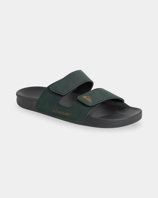 Image of Sandals. Product name - Quiksilver Mens Sunset Nubuck Double Adjust Sandals Black in Black colour by brand - Quiksilver