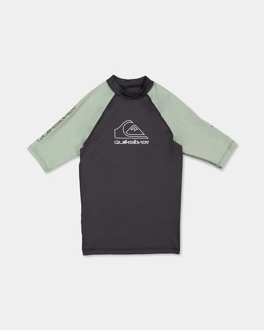 Image of Coats & Jackets. Product name - Quiksilver Boys 8-16 On Tour Rash Vest Iceberg Green in Iceberg Green colour by brand - Quiksilver