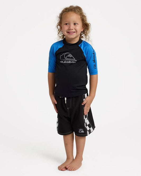 Image of Coats & Jackets. Product name - Quiksilver Boys 2-7 On Tour Rash Vest Palace Blue in Palace Blue colour by brand - Quiksilver