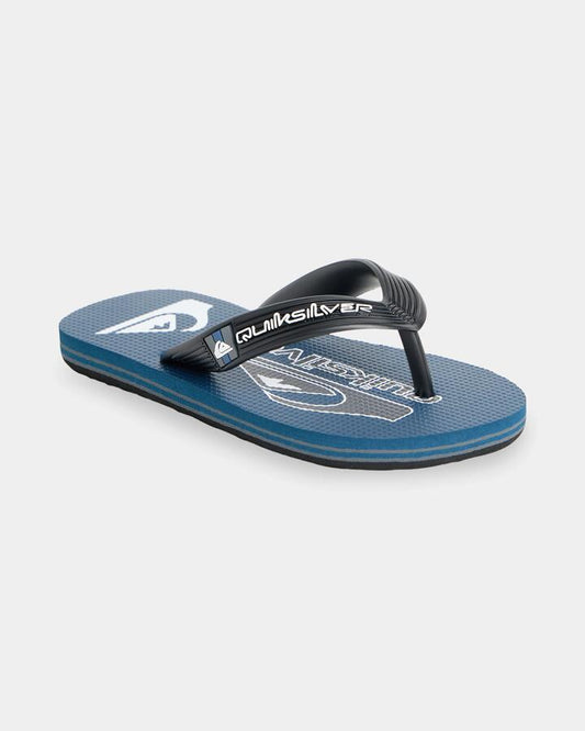 Image of Sandals. Product name - Quiksilver Boys 8-16 Moncata Art Thongs Black/Navy/Gray in Black/Navy/Gray colour by brand - Quiksilver