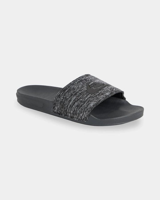 Image of Slippers. Product name - Quiksilver Mens Odian Slides Black/Grey in Black/Grey colour by brand - Quiksilver