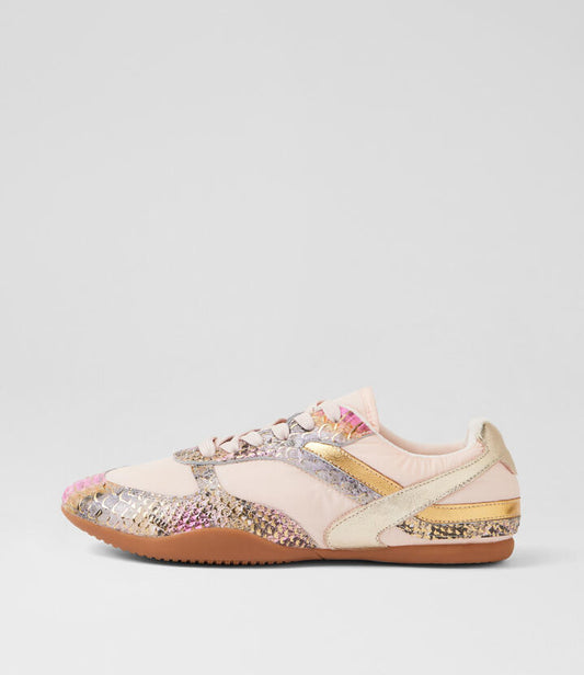 Image of Sneakers. Product name - Zimma Pink Snake Multi Sneakers in Pink Snake colour by brand - MIDAS