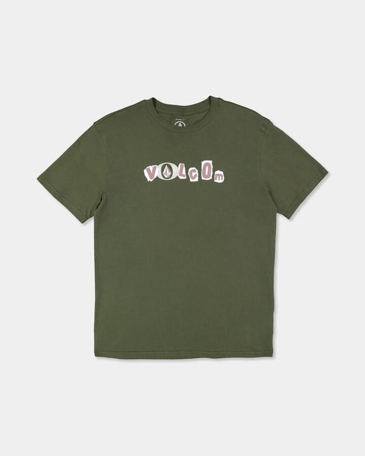 Image of T-Shirts. Product name - Volcom Boys 8-16 Angst T-Shirt Squadron Green in Squadron Green colour by brand - Volcom