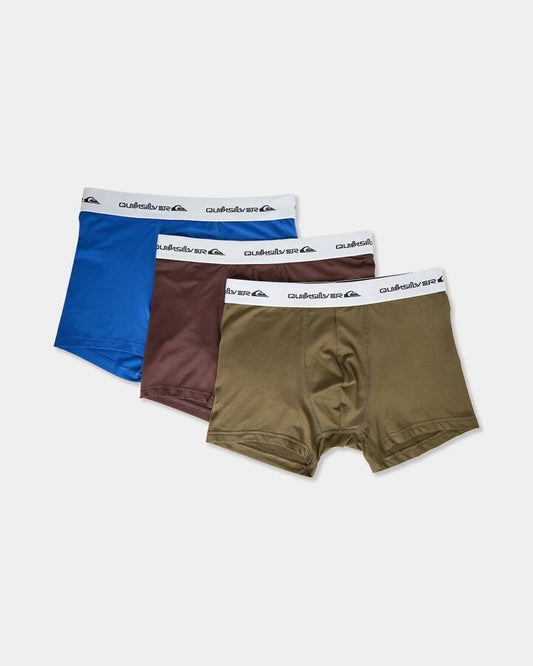 Image of Lingerie. Product name - Quiksilver Mens Quiksilver Brief 3 Pack Boxer Grape Leaf in Grape Leaf colour by brand - Quiksilver