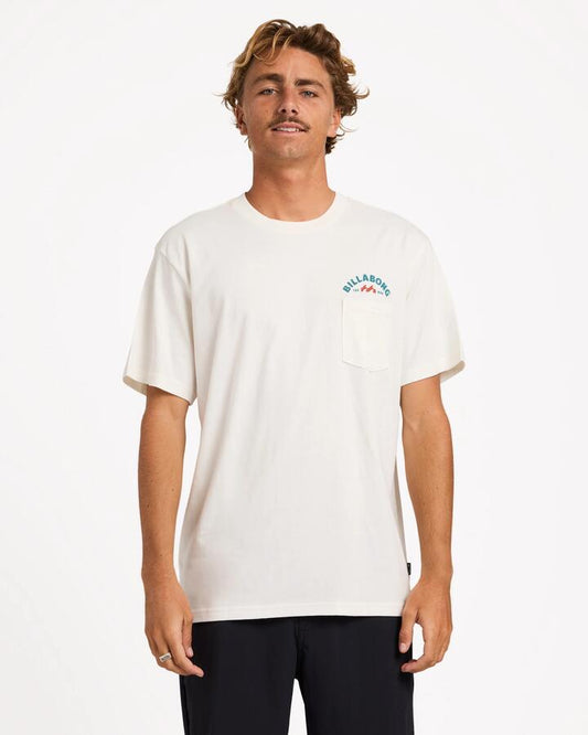 Image of T-Shirts. Product name - Billabong Mens Foundry Premium T-Shirt Off White in Off White colour by brand - Billabong