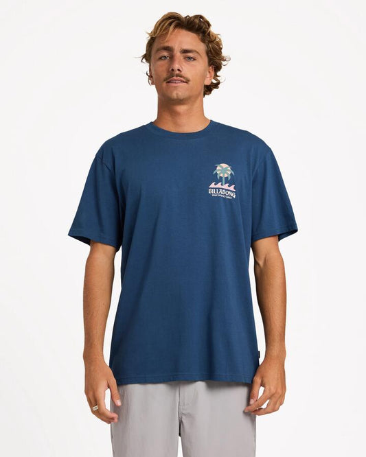 Image of T-Shirts. Product name - Billabong Mens Portal Premium T-Shirt Dark Denim in Dark Denim colour by brand - Billabong