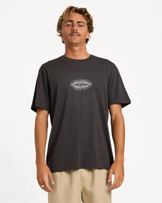 Image of T-Shirts. Product name - Billabong Mens Rotor Diamond Premium T-Shirt Raven in Raven colour by brand - Billabong