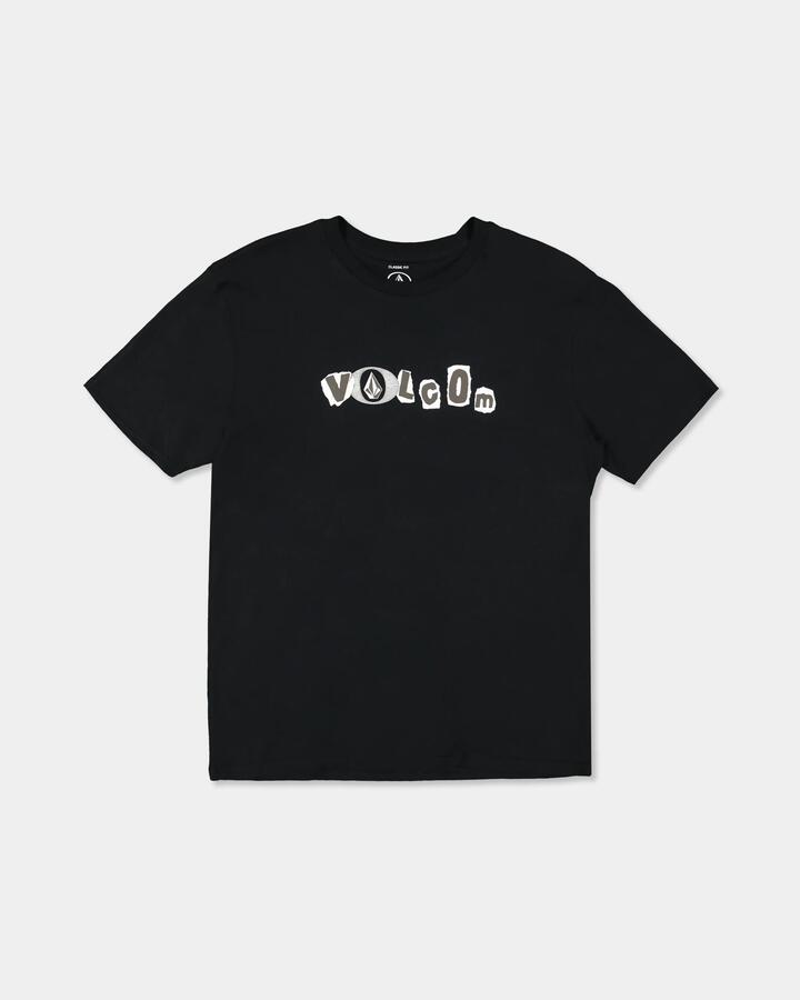 Image of T-Shirts. Product name - Volcom Mens Angst T-Shirt Black in Black colour by brand - Volcom