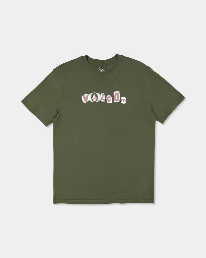 Image of T-Shirts. Product name - Volcom Mens Angst T-Shirt Squadron Green in Squadron Green colour by brand - Volcom