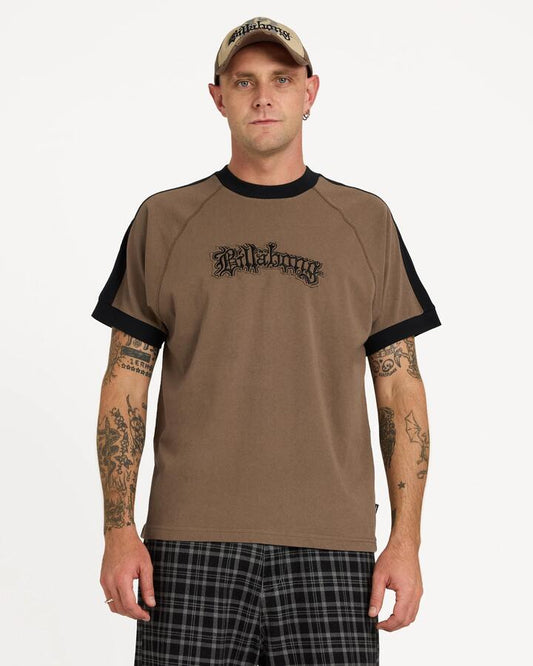 Image of T-Shirts. Product name - Billabong Mens Creed Panel T-Shirt Cava in Cava colour by brand - Billabong