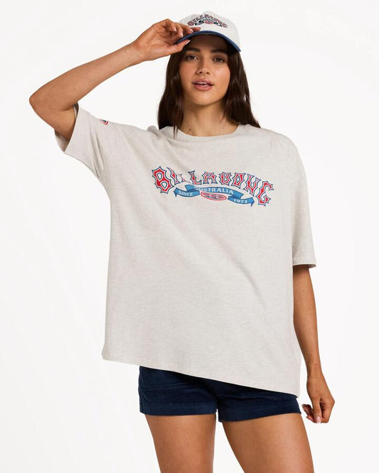 Image of T-Shirts. Product name - Billabong Womens Since 73 Culture T-Shirt Grey Marle in Grey Marle colour by brand - Billabong