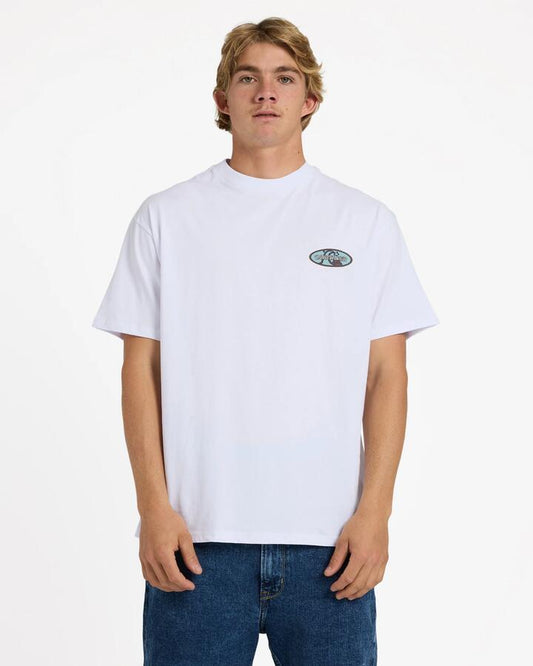 Image of T-Shirts. Product name - Quiksilver Mens Critical Oversized T-Shirt White in White colour by brand - Quiksilver