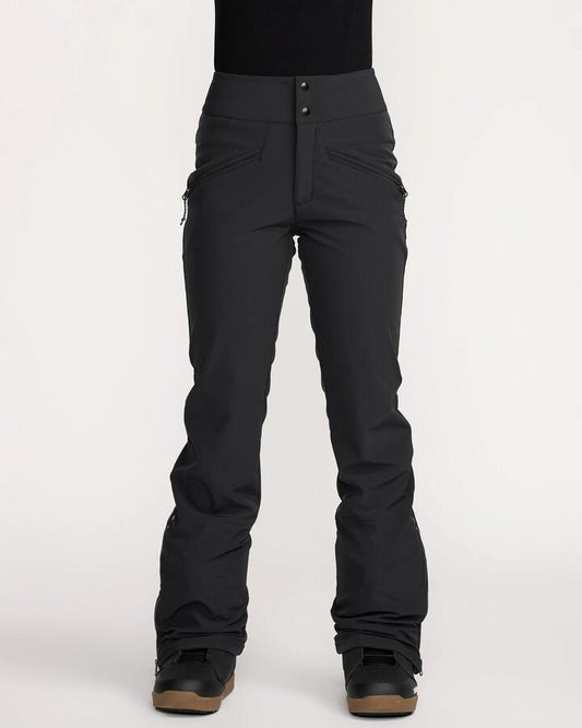 Image of a model wearing Pants. Product name - Volcom Battle Stretch Hr Pant Black in Black colour by brand - Volcom