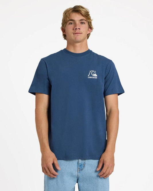 Image of T-Shirts. Product name - Quiksilver Mens Og Checker T-Shirt Dark Denim in Dark Denim colour by brand - Quiksilver