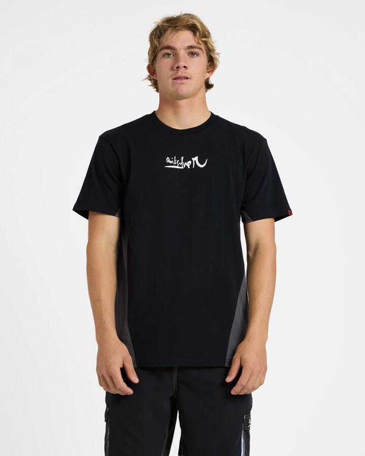 Image of T-Shirts. Product name - Quiksilver Mens Yg Sync Oversized T-Shirt Black in Black colour by brand - Quiksilver