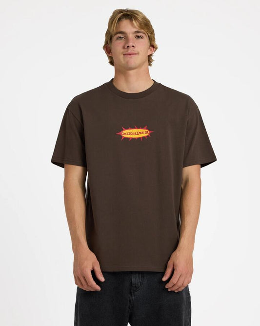 Image of T-Shirts. Product name - Quiksilver Mens Drainer T-Shirt Turkish Coffee in Turkish Coffee colour by brand - Quiksilver