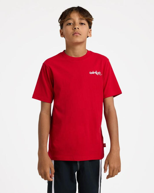 Image of T-Shirts. Product name - Quiksilver Boys 8-16 Yg Spray T-Shirt Salsa in Salsa colour by brand - Quiksilver