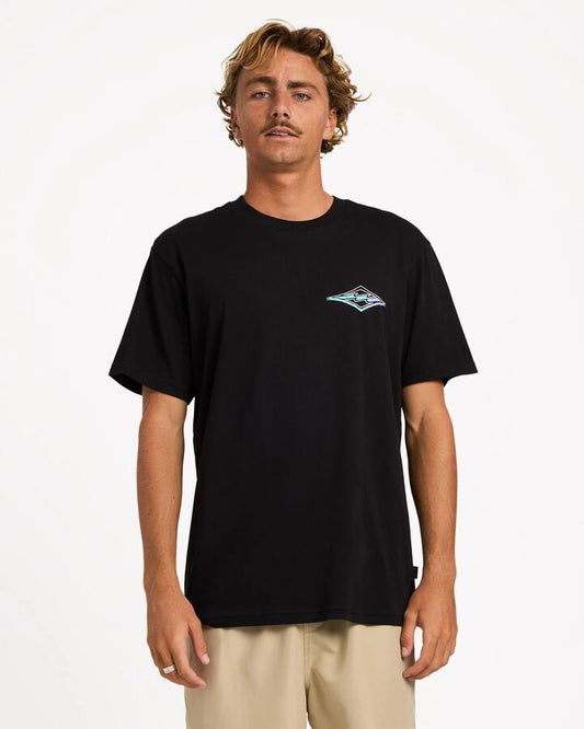 Image of T-Shirts. Product name - Billabong Mens Crayon Wave Premium T-Shirt Black in Black colour by brand - Billabong