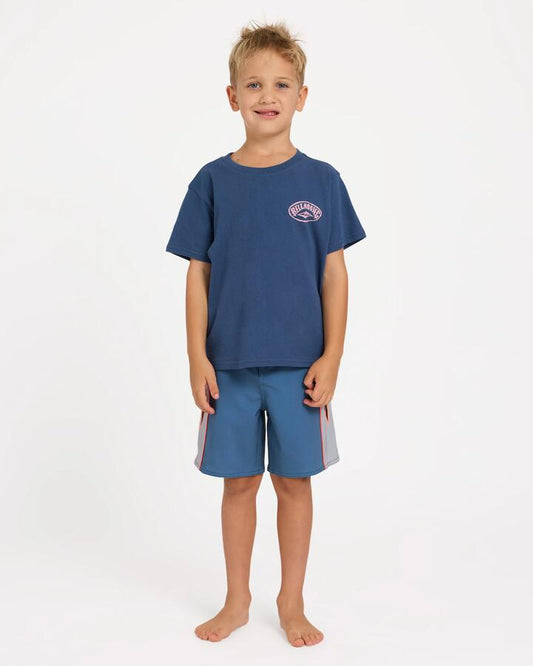 Image of T-Shirts. Product name - Billabong Boys 2-7 Groms Reverse T-Shirt Dark Denim in Dark Denim colour by brand - Billabong