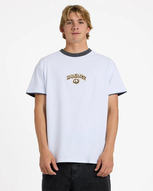Image of T-Shirts. Product name - Quiksilver Mens No Mercy T-Shirt White in White colour by brand - Quiksilver