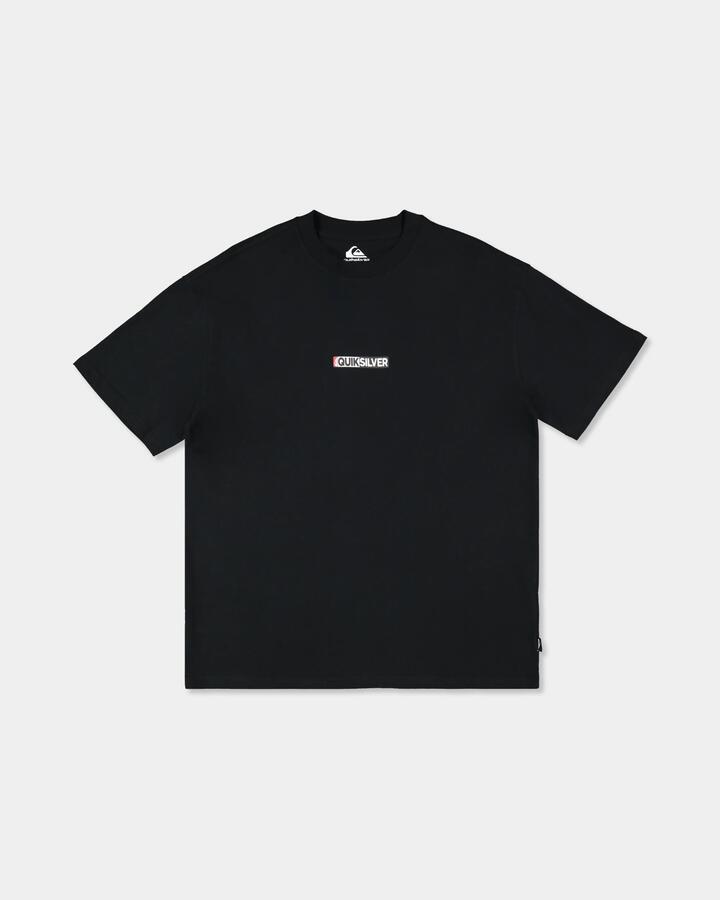 Image of T-Shirts. Product name - Quiksilver Mens Sticker Oversized T-Shirt Black in Black colour by brand - Quiksilver