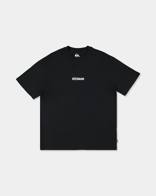 Image of T-Shirts. Product name - Quiksilver Mens Sticker Oversized T-Shirt Black in Black colour by brand - Quiksilver