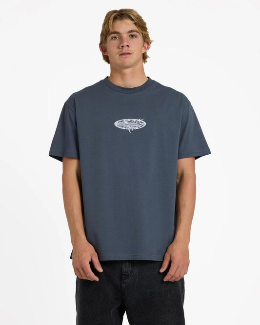 Image of T-Shirts. Product name - Quiksilver Mens Heavy Petal T-Shirt Black/Turbulence in Black/Turbulence colour by brand - Quiksilver