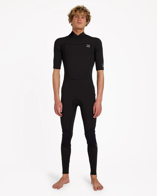 Image of Wetsuits. Product name - Billabong Mens 2/2 Absolute Back Zip Wetsuit Black in Black colour by brand - Billabong